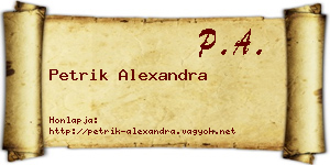 Petrik Alexandra névjegykártya